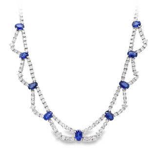 18KW SAPPHIRE & DIAMOND NECKLACE