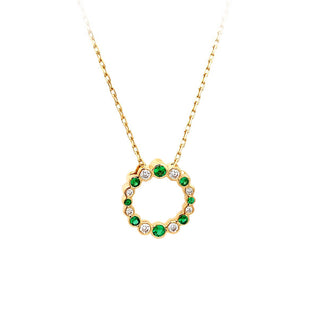 Emerald circle pendant