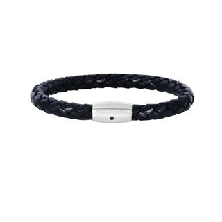 MENS BLACK LEATHER BRACELET