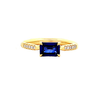 Emerald-cut sapphire ring