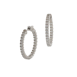 Silver 1" CZ Hoops