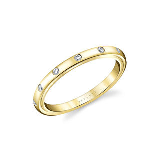 14KY 2MM DOTTED DIAMOND BAND