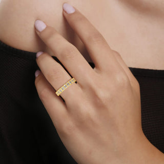 Emerald Cut Besel Set Ring