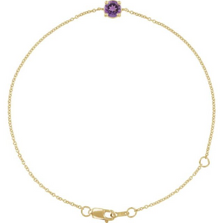 Solitaire Amethyst Bracelet