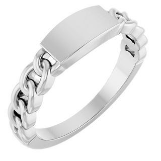 SS CHAIN LINK RING ENGRAVED WI