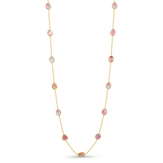 Watermelon Tourmaline Station Necklace
