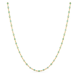 Emerald Oval Station Necklace
