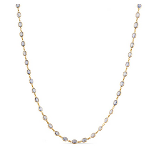 Pale Blue Sapphire Station Necklace