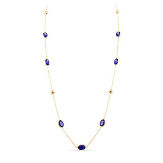 Oval Tanzanite Station Necklace