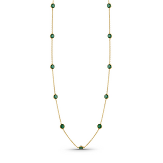 Round Emeald Stations Necklace