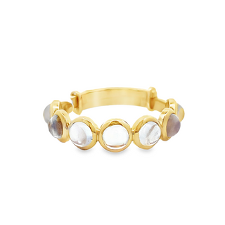 Rainbow Moonstone Round 7-Stone Ring