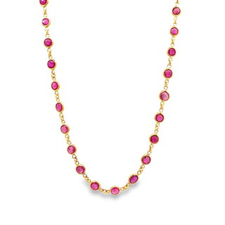 Round Small Ruby Necklace