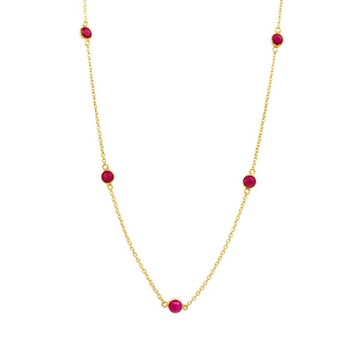 Round Ruby Stations Necklace