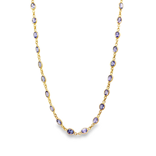 Oval Sapphire Station Necklace