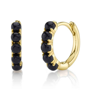 Black Onyx Huggie Earrings