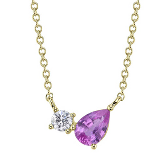 Diamond And Pink Sapphire Necklace