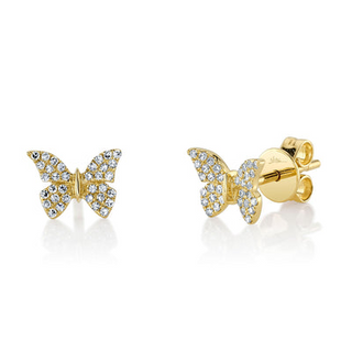 Diamond Butterfly Stud Earrings