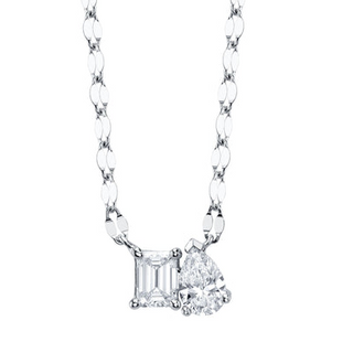 Diamond Emerald And Pear Necklace