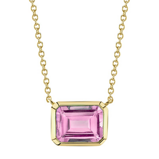 Emerald Pink Topaz Necklace