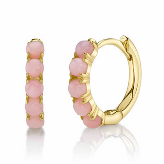 Pink Opal Huggie Earring