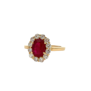 Oval Ruby & Diamond Ring