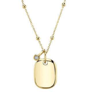 Bezel Dog Tag Necklace