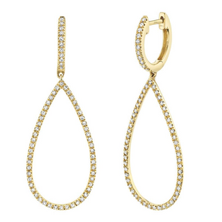 Diamond Pear Shape Drop Earrings