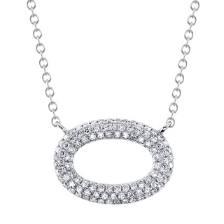 Diamond Pave Oval Link Necklace