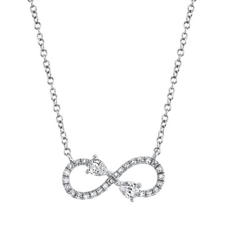 Diamond Pear Infinity Necklace