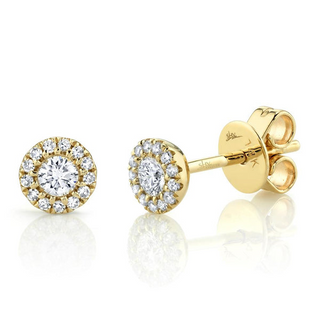 Diamond Halo Stud Earrings