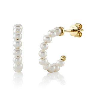 Cultured Pearl Hoops