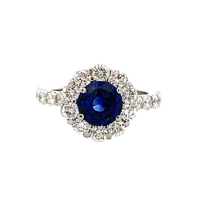 Sapphire halo ring