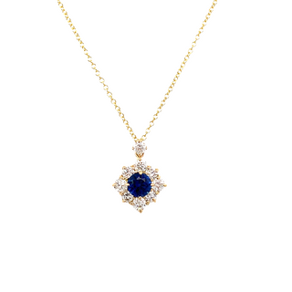 Sapphire halo pendant