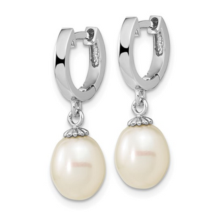 SS HUGGIE HOOP EARRINGS WITH W