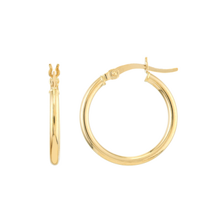 14KY Gold Tube 20 mm Hoops