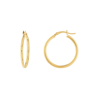 14KY Gold Tube 25 mm Hoops