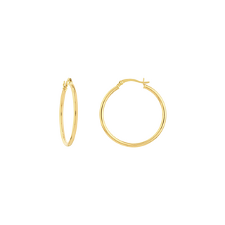 14KY Gold Tube 30 mm Hoops