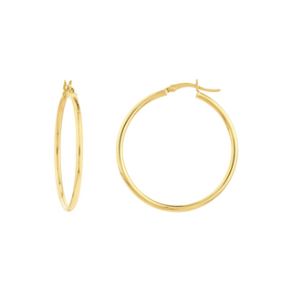 14KY Gold Tube 35 mm Hoops