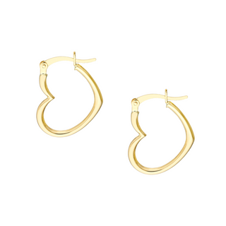 14KY Gold Heart Hoops