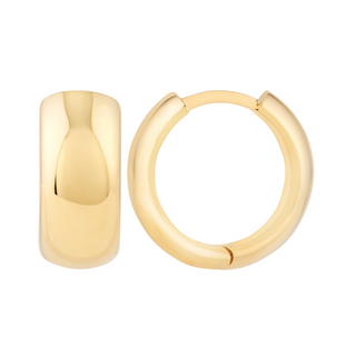 14KY Gold Wide Huggie Hoops