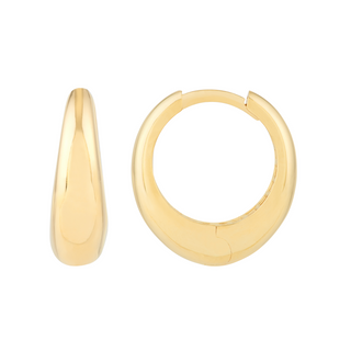 14KY Gold Tapered Oval Huggies