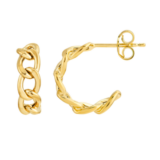 14KY Gold Open Links Hoops