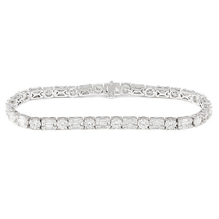 Round & Emerald Lab-Diamond Bracelet