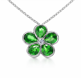 Emerald Flower Pendant