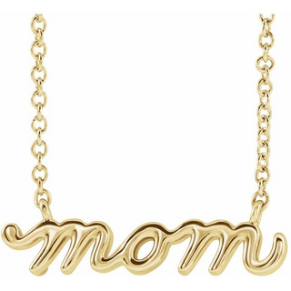 14KY GOLD 18" PETITE SCRIPT "M