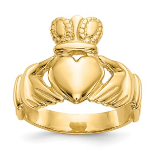 14KY GOLD CLADDAH RING 23 X 17