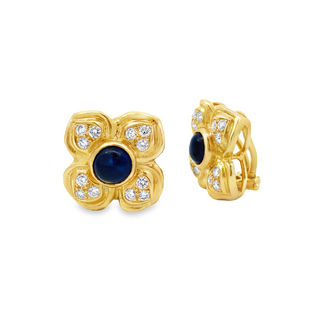 Sapphire & Diamond Clip on Earrings