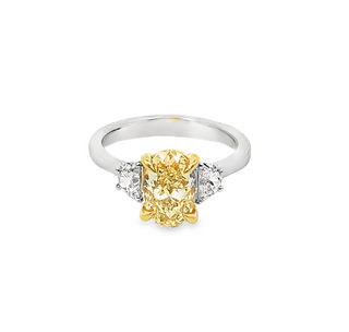14KW GOLD 2.46CT 3-STONE LAB-G