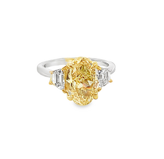 14KW GOLD 4.83CT 3-STONE LAB-G
