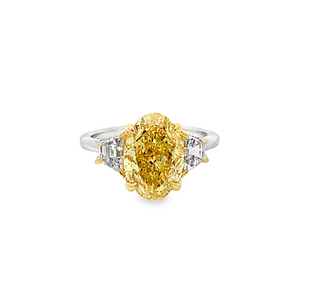 14KW GOLD 4.83CT 3-STONE LAB-G